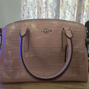 Coach Pink Croc-Embossed Women's Bag